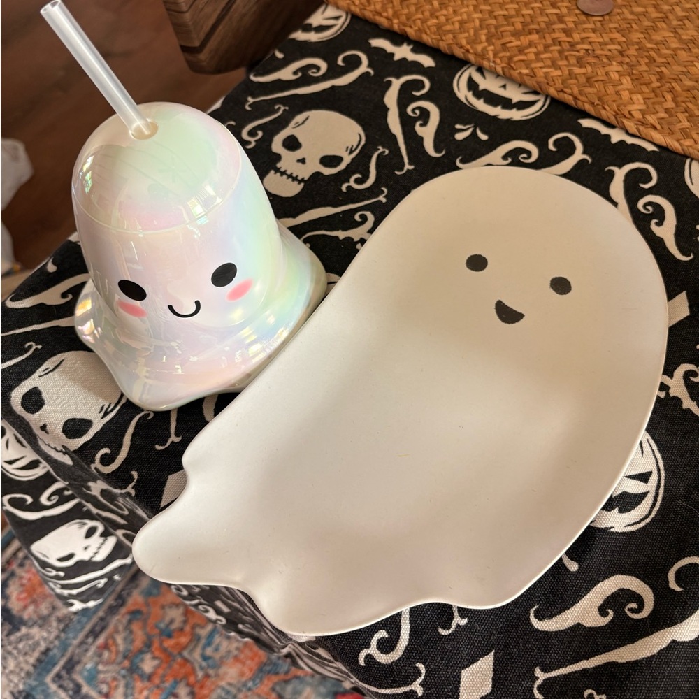 Cute Ghost Plate and Cup Set